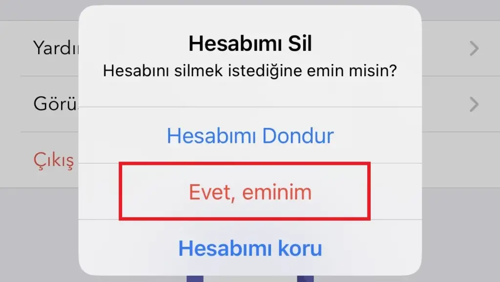 connected2me hesap silme