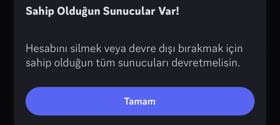 discord hesap silme