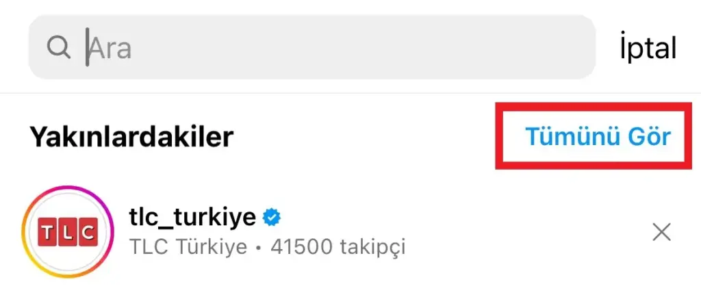 instagram arama geçmişi silme