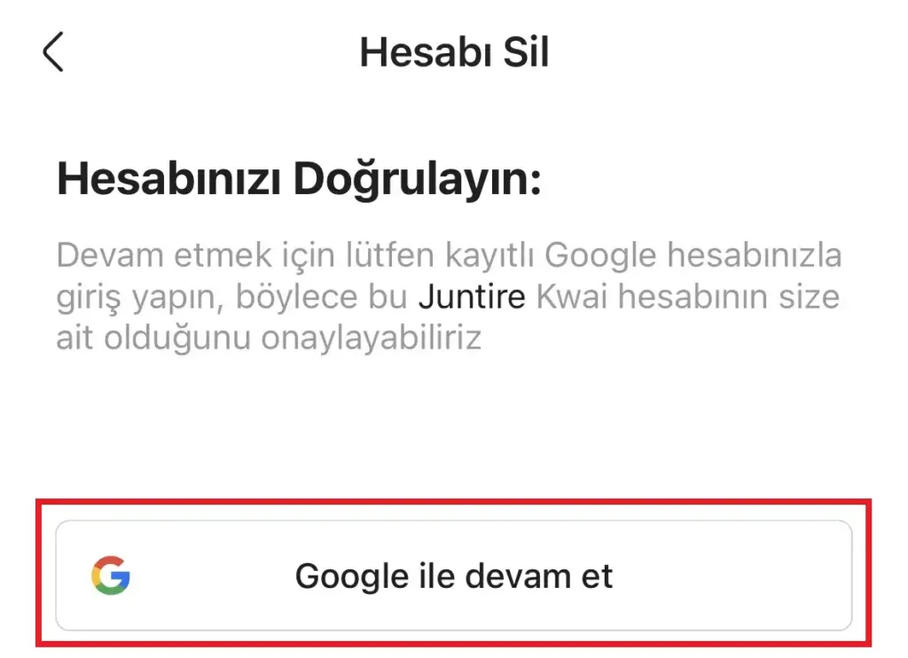 kwai hesap silme