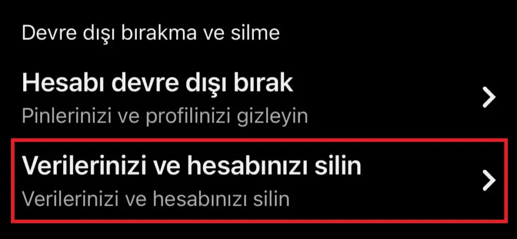pinterest hesap silme nasil yapilir