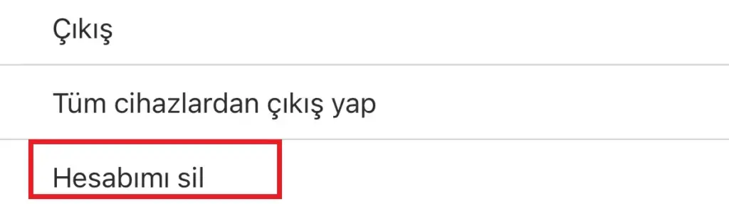 letgo hesap silme