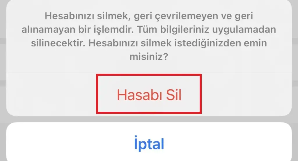 livu hesap silme
