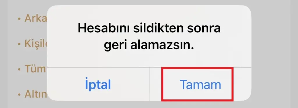 livu hesap silme