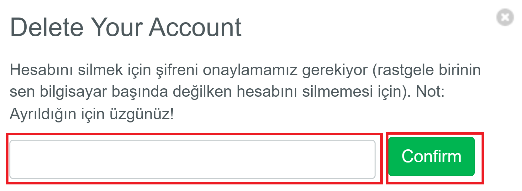 swarm hesap silme linki