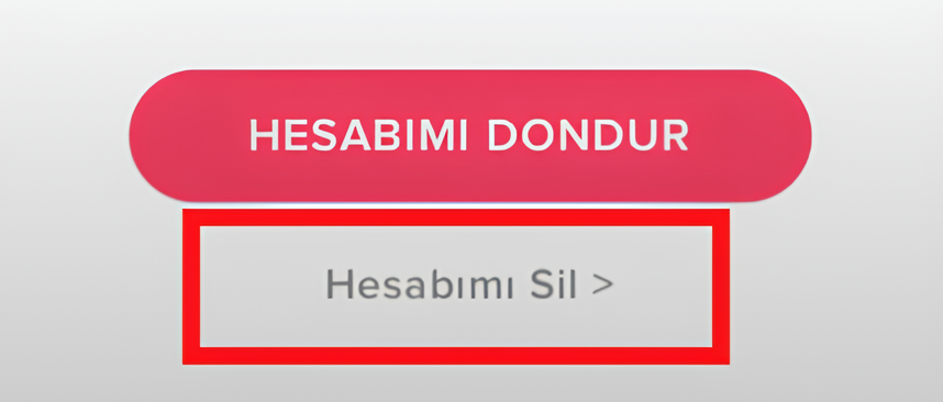 tinder hesap silme
