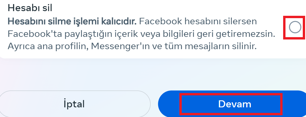 Facebook Hesap Silme