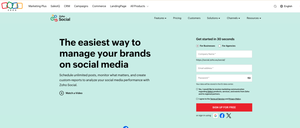 Zoho Social Medya Analiz Aracı