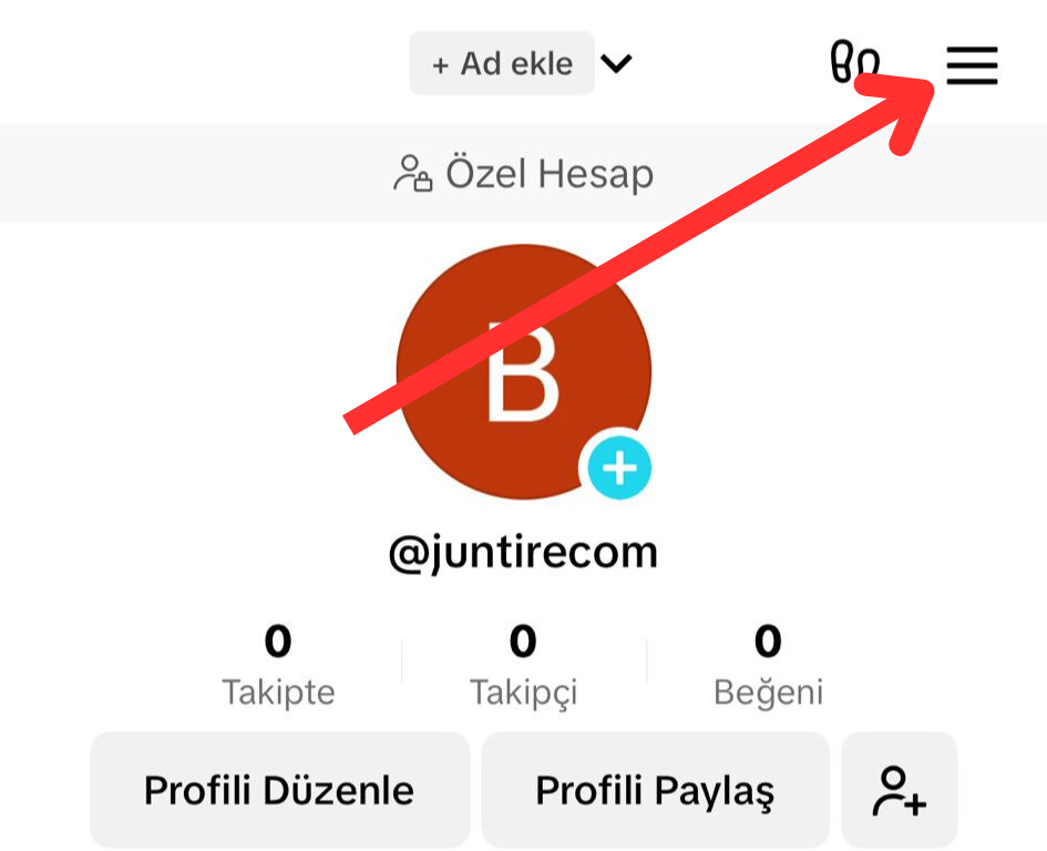TikTok'da E-posta Adresi Nasıl Değiştirilir? Adım 1 