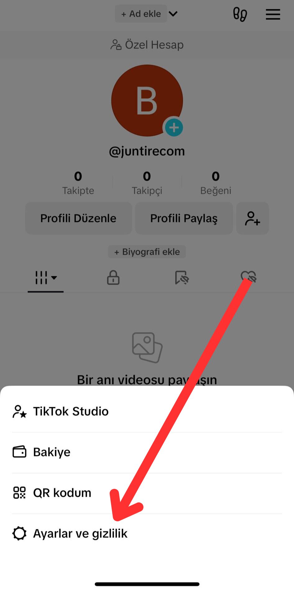 TikTok'da E-posta Adresi Nasıl Değiştirilir? Adim 3