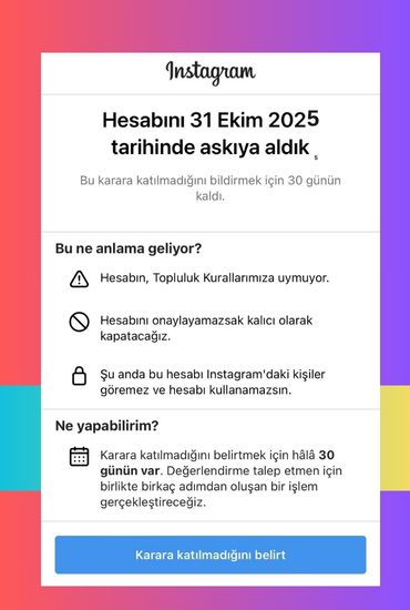 Instagram Hesabı Neden Askıya Alınır?