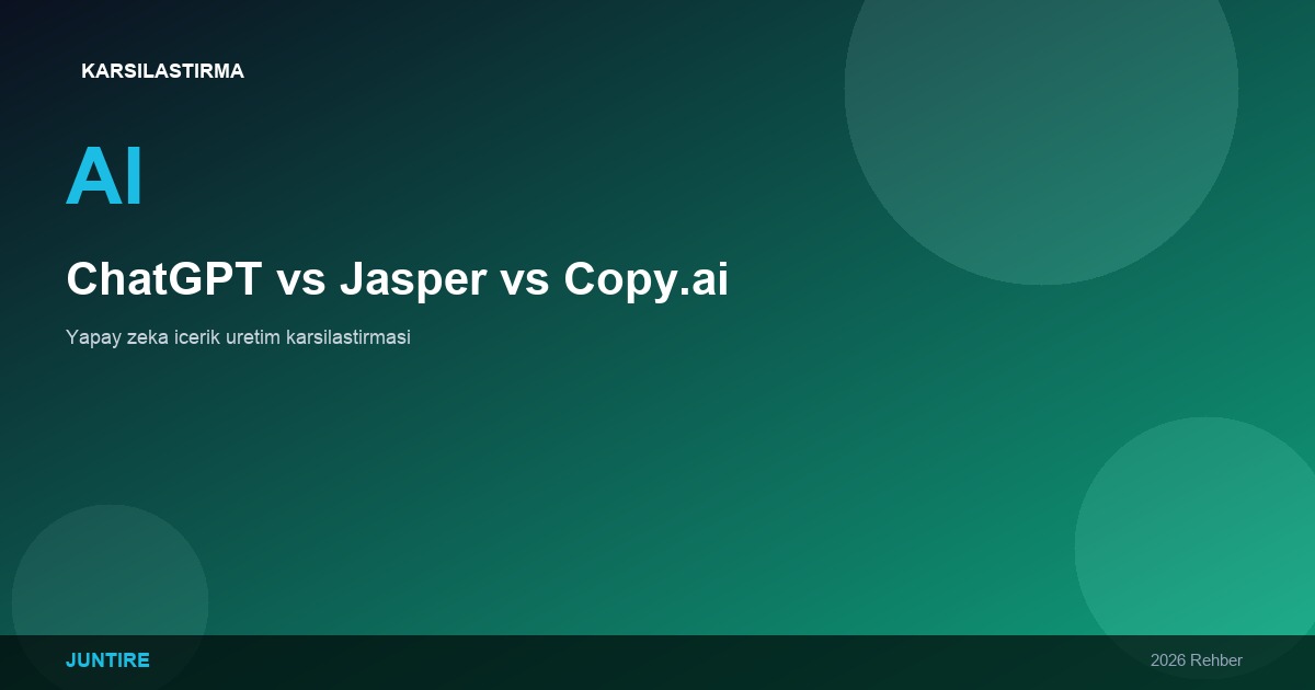 ChatGPT vs Jasper vs Copy.ai: Yapay Zeka İçerik Üretim Karşılaştırması
