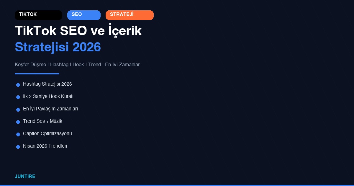 TikTok SEO ve İçerik Stratejisi 2026: Keşfet’e Düşme Rehberi